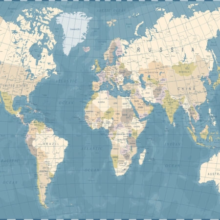 Πινακας σε καμβά DETAILED VINTAGE WORLD MAP - Χαρτες Sticky 4