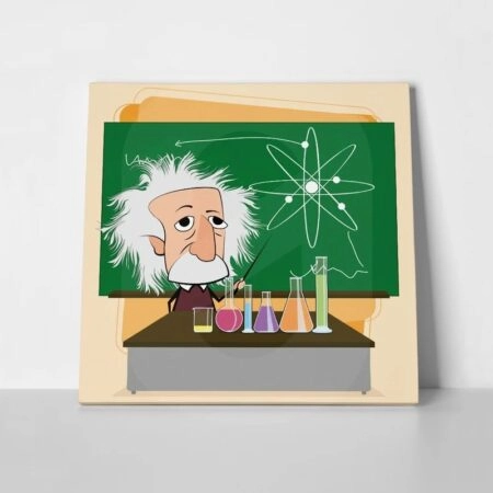 Πίνακας σε καμβά EINSTEIN CARTOON CLASSROOM - Πινακες σε καμβα