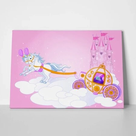 Πινακας σε καμβά FAIRY TALE CARRIAGE - Παιδικοι και set