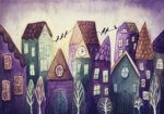 Πινακας σε καμβά FANTASY COLORFUL HOUSES