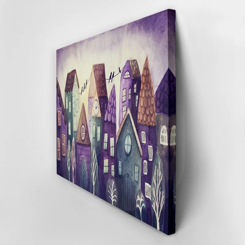 Πινακας σε καμβά FANTASY COLORFUL HOUSES