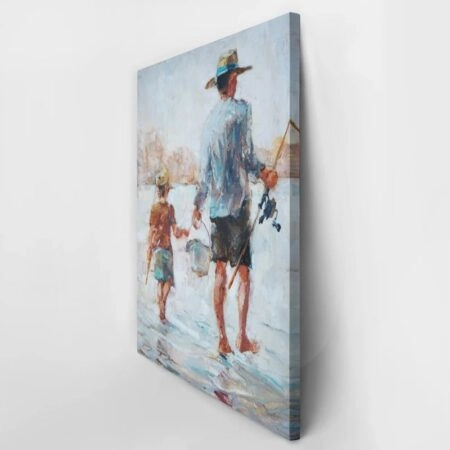 Πινακας σε καμβά FATHER AND SON FISHING - Ψαρεμα Sticky 2