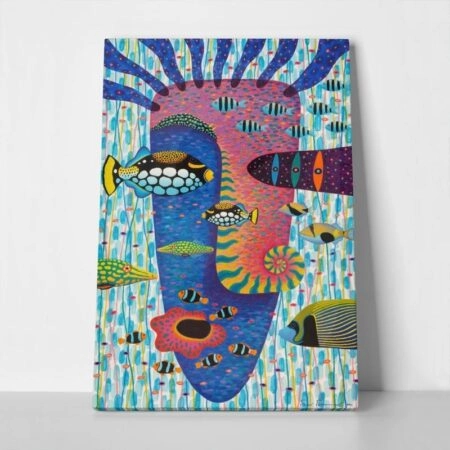 Πινακας σε καμβά FISHES HAPPINESS PAINTING - Αφηρημενα και Abstract