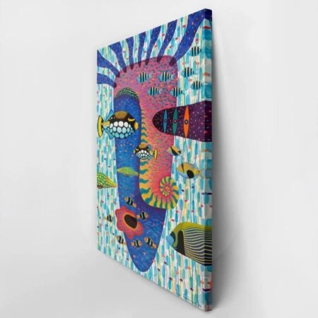 Πινακας σε καμβά FISHES HAPPINESS PAINTING - Αφηρημενα και Abstract Sticky 2