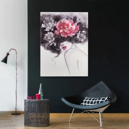 Πινακας σε καμβά FLORAL WOMAN 1 - Πορτραιτα και Φιγουρες