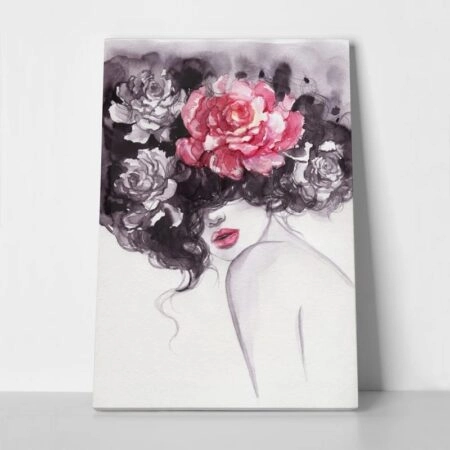 Πινακας σε καμβά FLORAL WOMAN 1 - Πορτραιτα και Φιγουρες Sticky 1