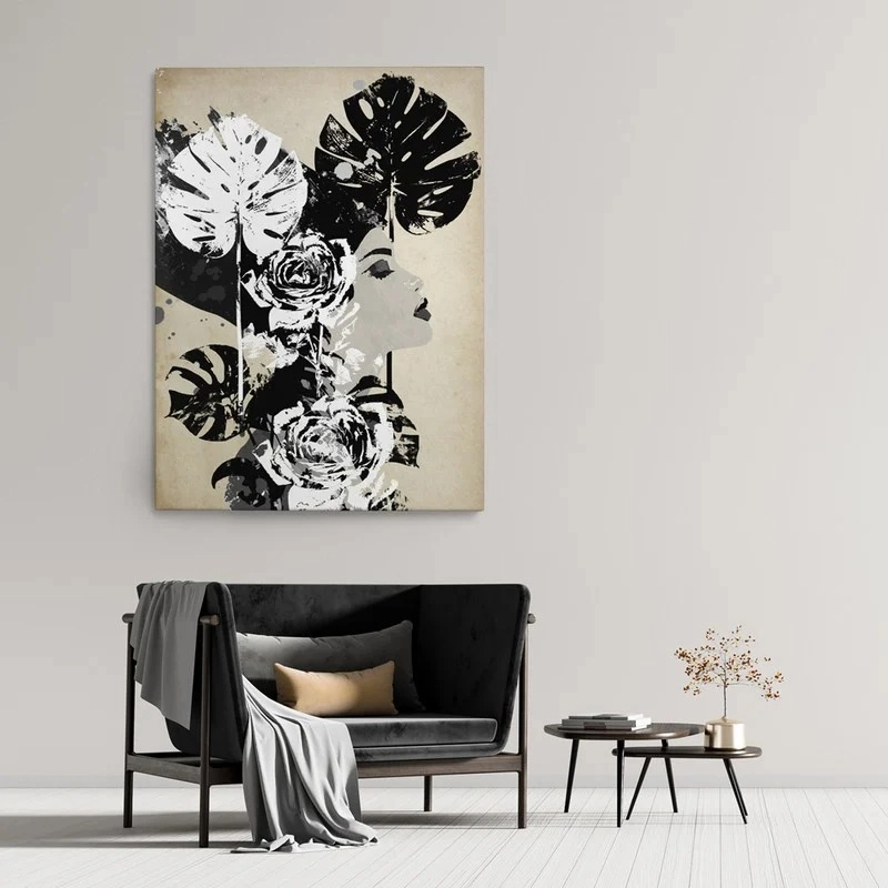 Πινακας σε καμβά FLORAL WOMAN PROFILE