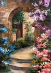 Πινακας σε καμβά FLOWERS AROUND THE TERRACE