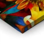 Πίνακας σε καμβά GERBERA AND CHRYSANTHEMUMS CUBISM