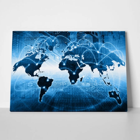 Πινακας σε καμβά GLOBAL INTERNET - Χαρτες