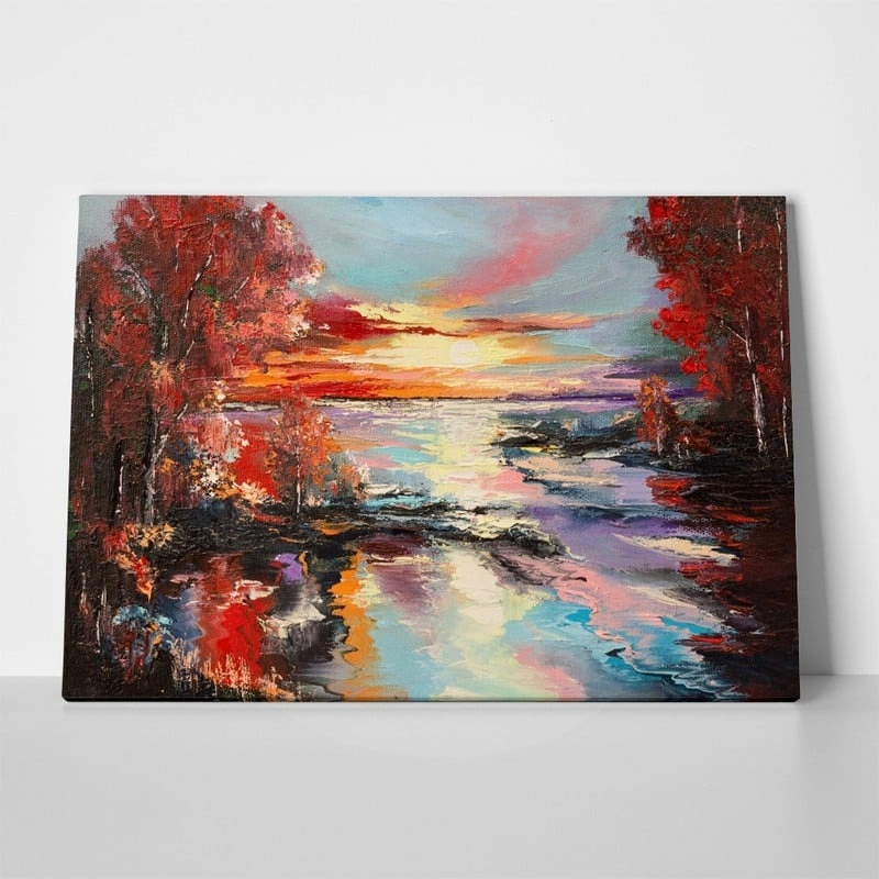 OUTLET Πίνακας σε καμβά GOLDEN AUTUMN FANTASY 120cm x 80cm