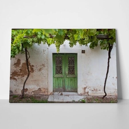 Πινακας σε καμβά GREEN DOOR - Vintage