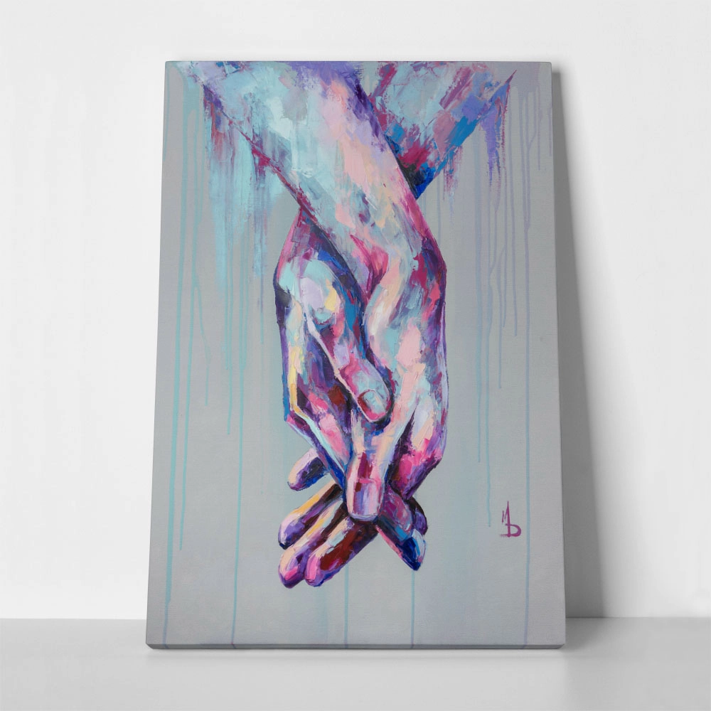 Πινακας σε καμβά HOLDING HANDS OIL PAINTING