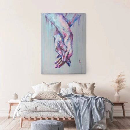 Πινακας σε καμβά HOLDING HANDS OIL PAINTING