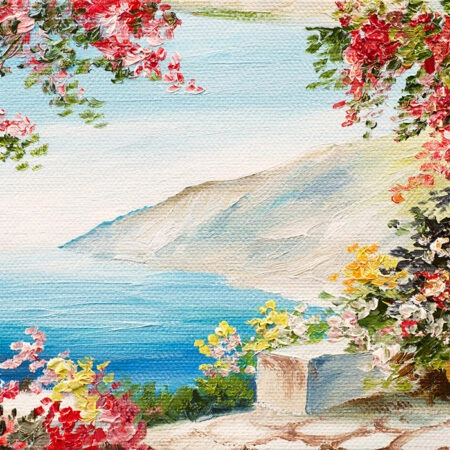 Πινακας σε καμβά HOUSE NEAR SEA 4 - Πινακες σε καμβα Sticky 10