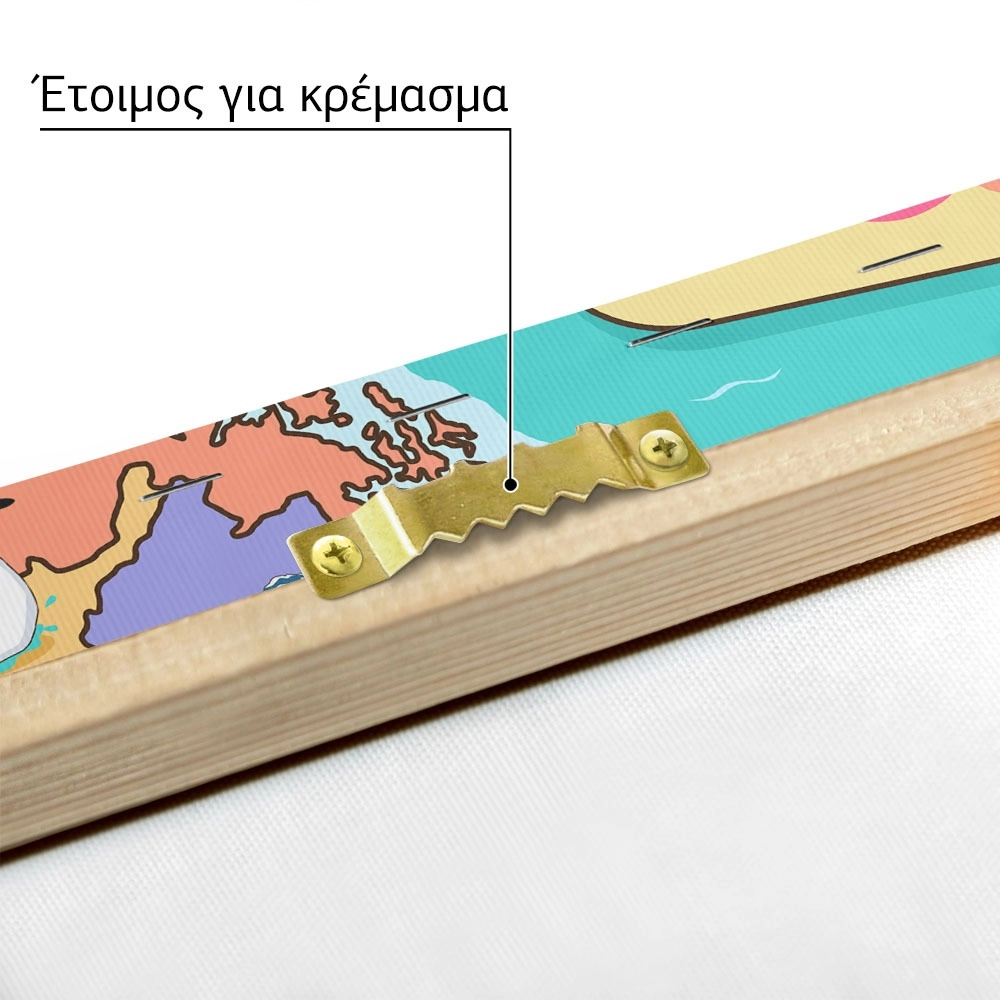 Πινακας σε καμβά ILLUSTRATION EUROPE MAP CARTOON STYLE
