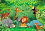 Πινακας σε καμβά JUNGLE ANIMALS