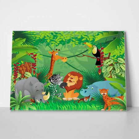 Πινακας σε καμβά JUNGLE ANIMALS - Παιδικοι και set