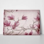 Πινακας σε καμβά MAGNOLIA FLOWERS ON OLD PAPER BACKGROUND