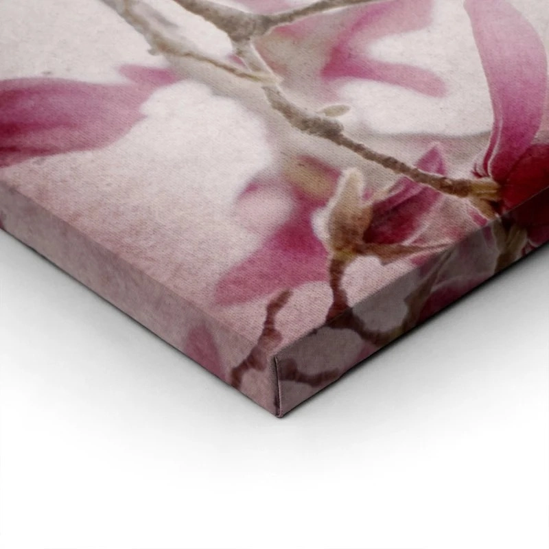 Πινακας σε καμβά MAGNOLIA FLOWERS ON OLD PAPER BACKGROUND