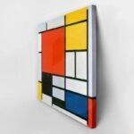 Πίνακας σε καμβά MONDRIAN - COMPOSITION WITH LARGE RED PLANE YELLOW BLACK GRAY AND BLUE