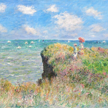 Πινακας σε καμβά MONET - WALK ON THE CLIFF AT POURVILLE - Monet Claude Sticky 6