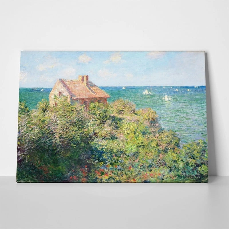 Πινακας σε καμβά MONET - FISHERMAN'S COTTAGE AT VARENGEVILLE