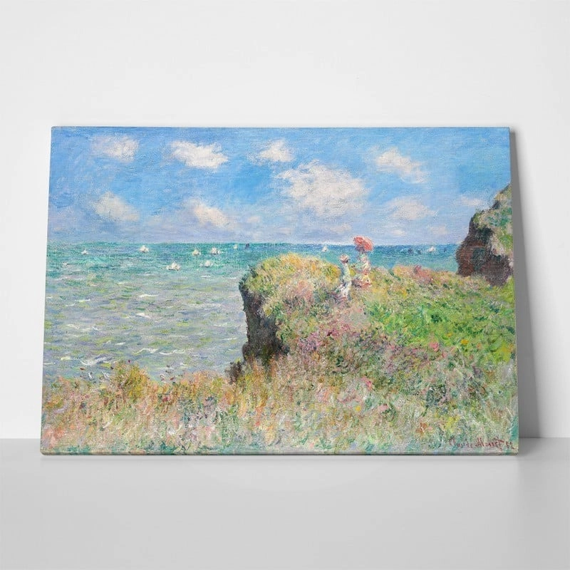 Πινακας σε καμβά MONET - WALK ON THE CLIFF AT POURVILLE