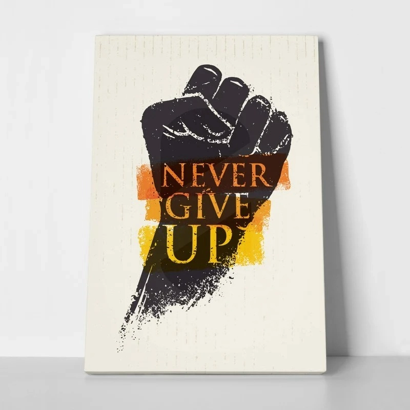 Πινακας σε καμβά NEVER GIVE UP