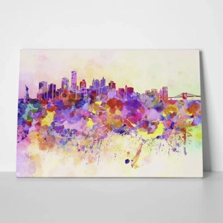 Πινακας σε καμβά NEW YORK WATERCOLOR - Νεα Υορκη