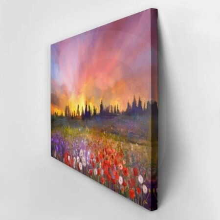 Πινακας σε καμβά OIL PAINTING POPPY DANDELION DAISY FLOWERS - Υπαιθρος Sticky 2