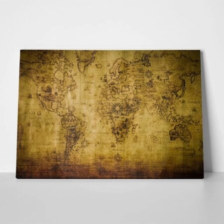 Πινακας σε καμβά OLD GRUNGE MAP - Χαρτες