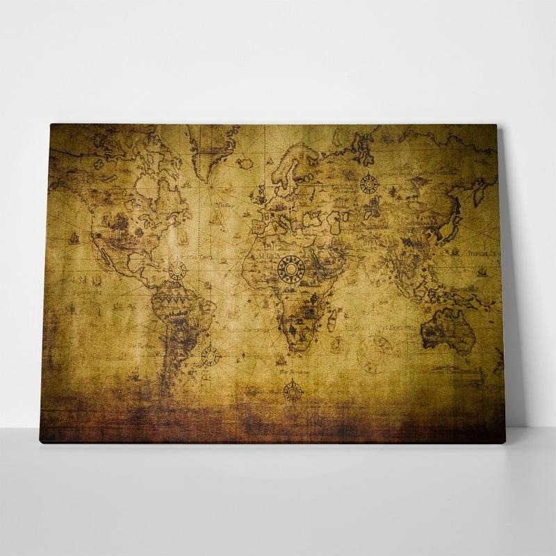 Πινακας σε καμβά OLD GRUNGE MAP