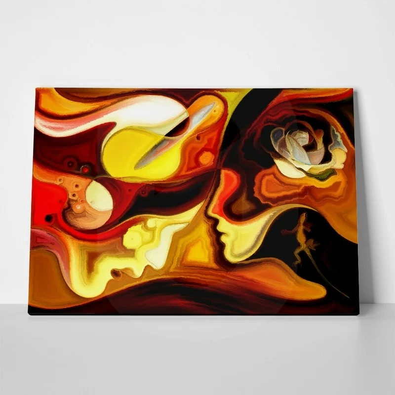 Πινακας σε καμβά PAINTING FEMALE MALE PROFILES RELATIONSHIP