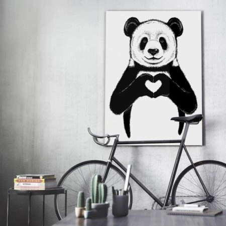Πινακας σε καμβά PANDA HEART - Παιδικοι και set