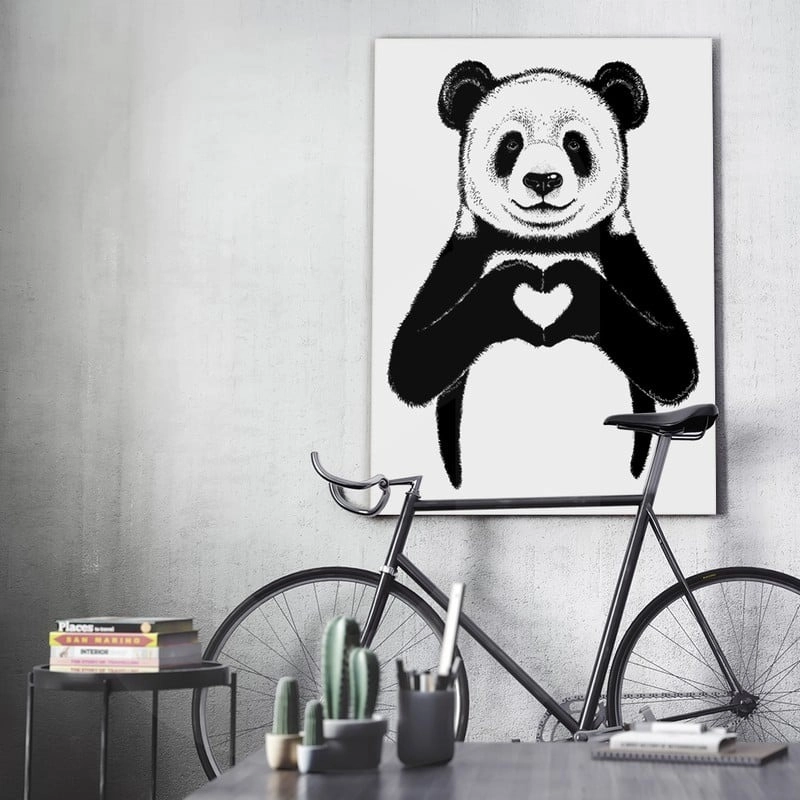 Πινακας σε καμβά PANDA HEART
