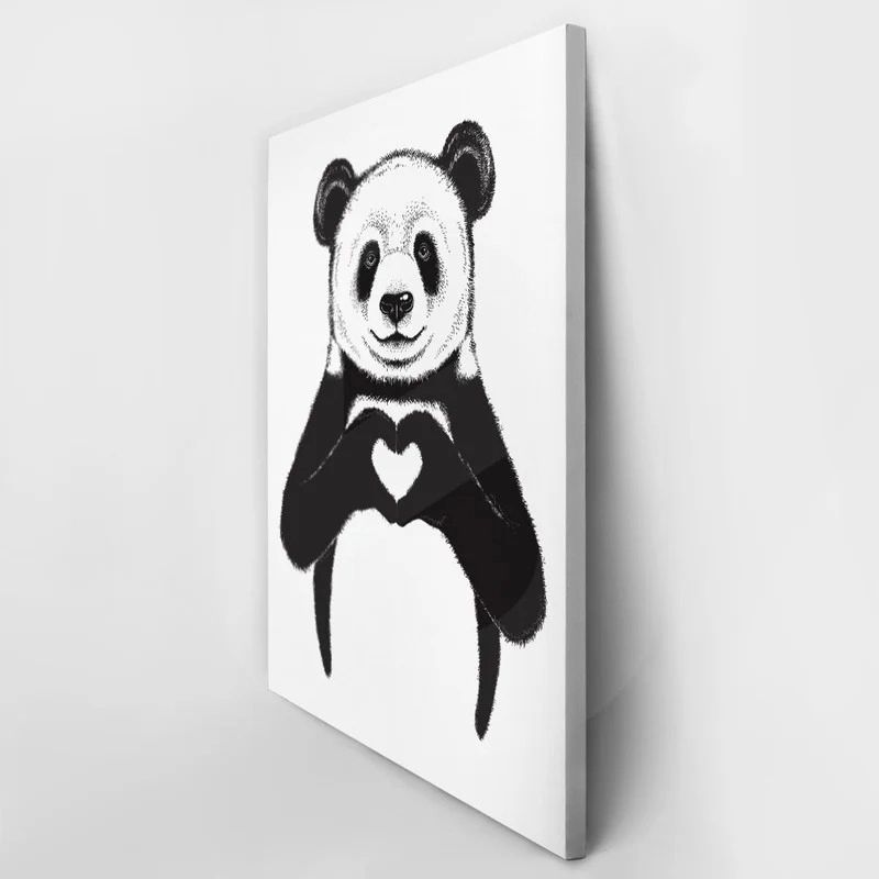Πινακας σε καμβά PANDA HEART