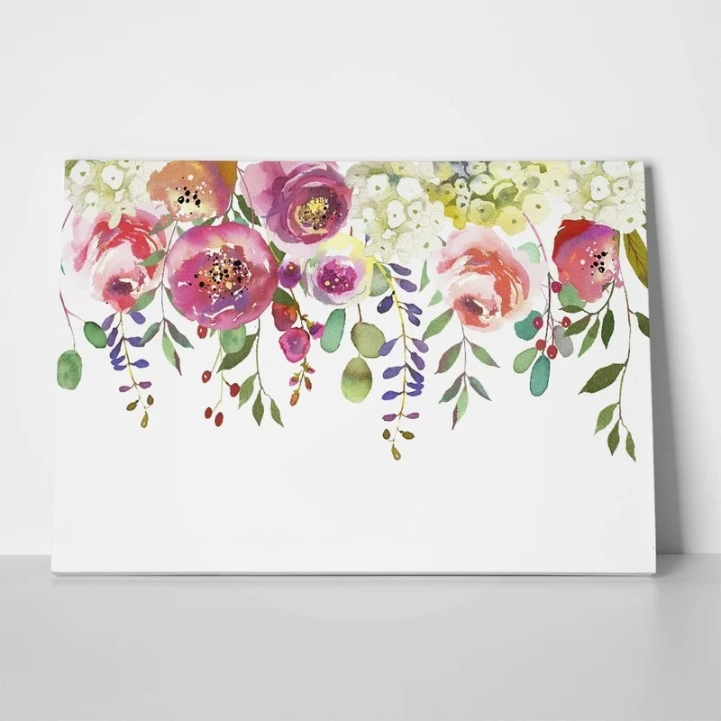 Πινακας σε καμβά PASTEL COLORS WATERCOLOR FLORAL DROP