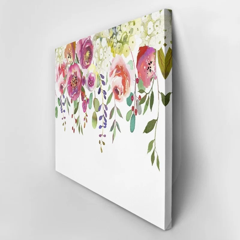 Πινακας σε καμβά PASTEL COLORS WATERCOLOR FLORAL DROP