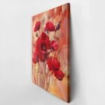 Πινακας σε καμβά RED ROMANTIC POPPY FLOWERS HANDMADE OIL PAINTING