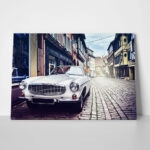 Πινακας σε καμβά RETRO WHITE CAR