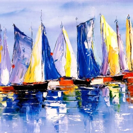 Πινακας σε καμβά SAILBOATS ON CALM WATERS - Πλωτα Sticky 5
