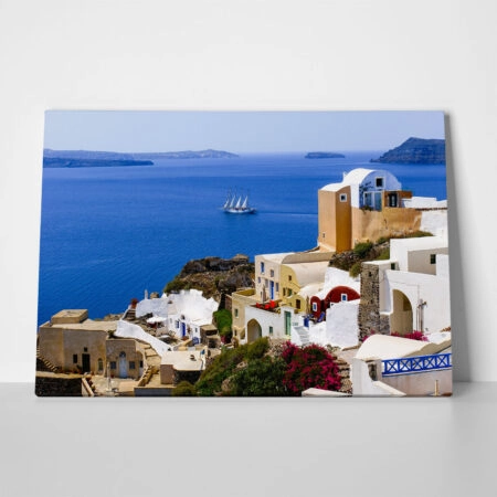 Πινακας σε καμβά SANTORINI SAILBOAT - Νησια