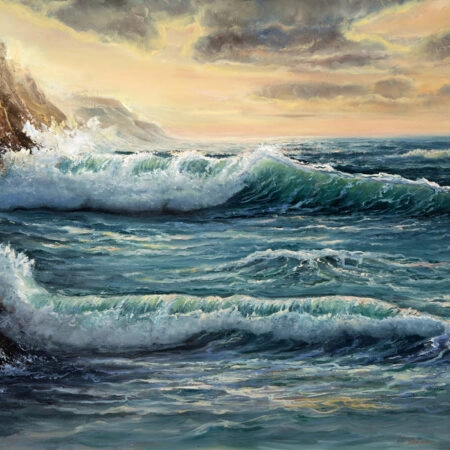 Πινακας σε καμβά SEA SHORE OIL PAINTING - Κυματα Sticky 4