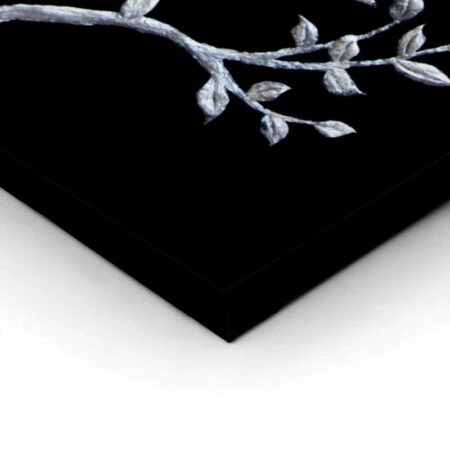 Πίνακας σε καμβά SILVER TREE ON BLACK BACKGROUND - Εργα Τεχνης Sticky 2