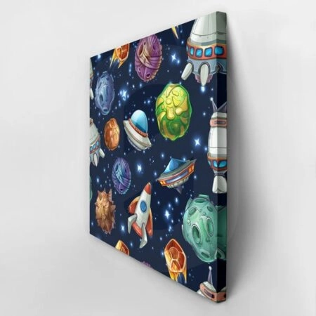Πίνακας σε καμβά SOLAR SYSTEM COMIC - Παιδικοι και set Sticky 7