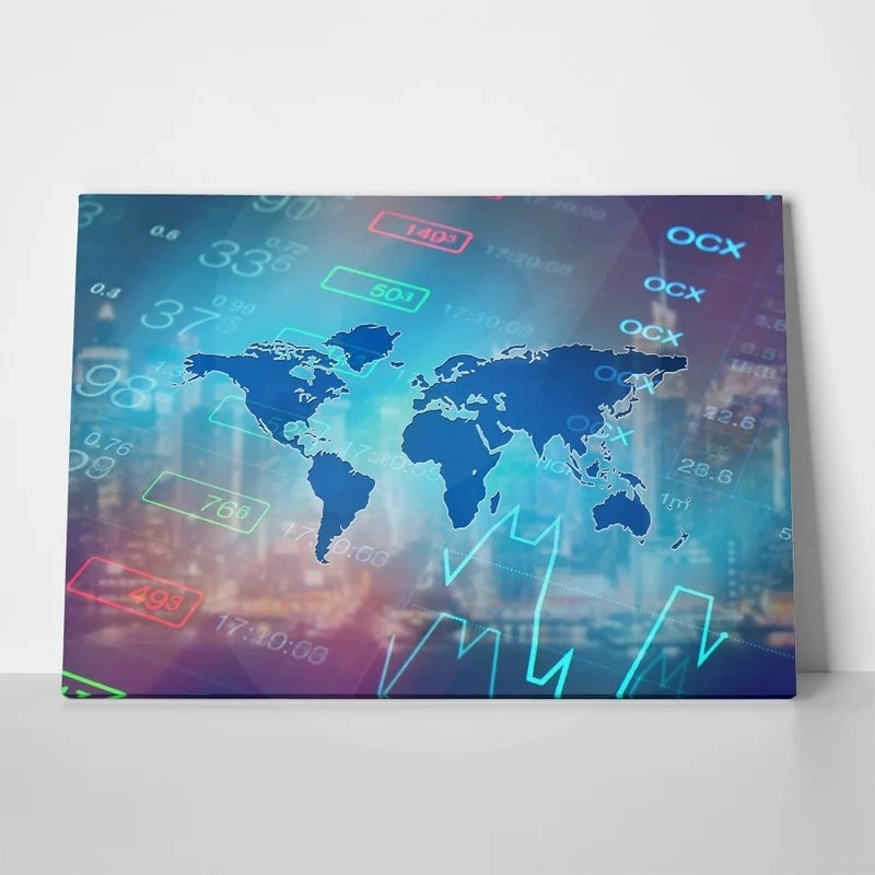 Πινακας σε καμβά STOCK MARKET BACKGROUND