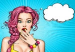 Πινακας σε καμβά SURPRISED WOMAN POP ART 3