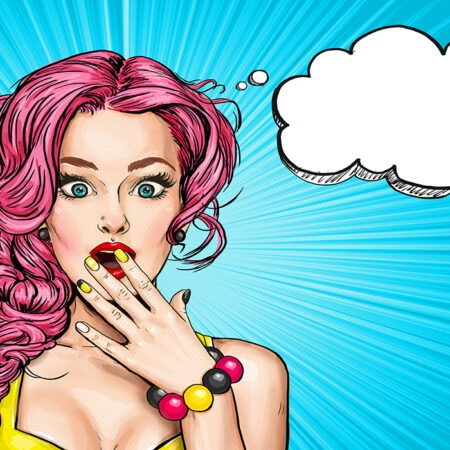 Πινακας σε καμβά SURPRISED WOMAN POP ART 3 - Πορτραιτα και Φιγουρες Sticky 4