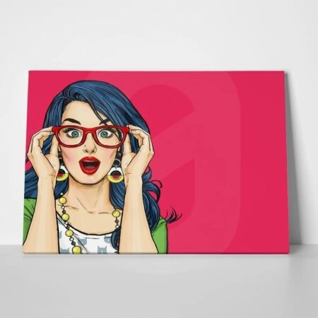 Πινακας σε καμβά SURPRISED WOMAN POP ART 2 - Πορτραιτα και Φιγουρες